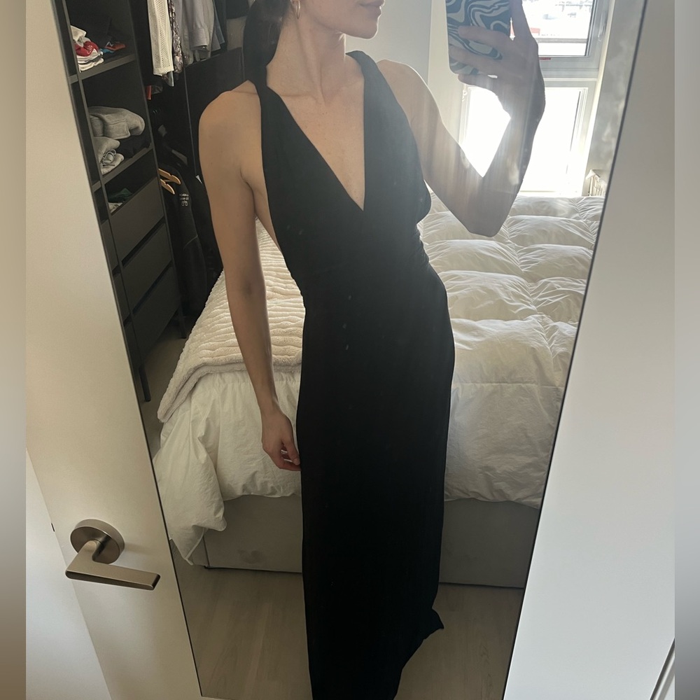 Black Open Back Maxi Dress